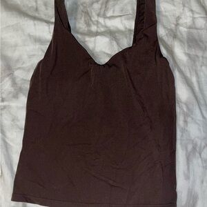 OFFLINE by Aerie Dark Brown Tank Top